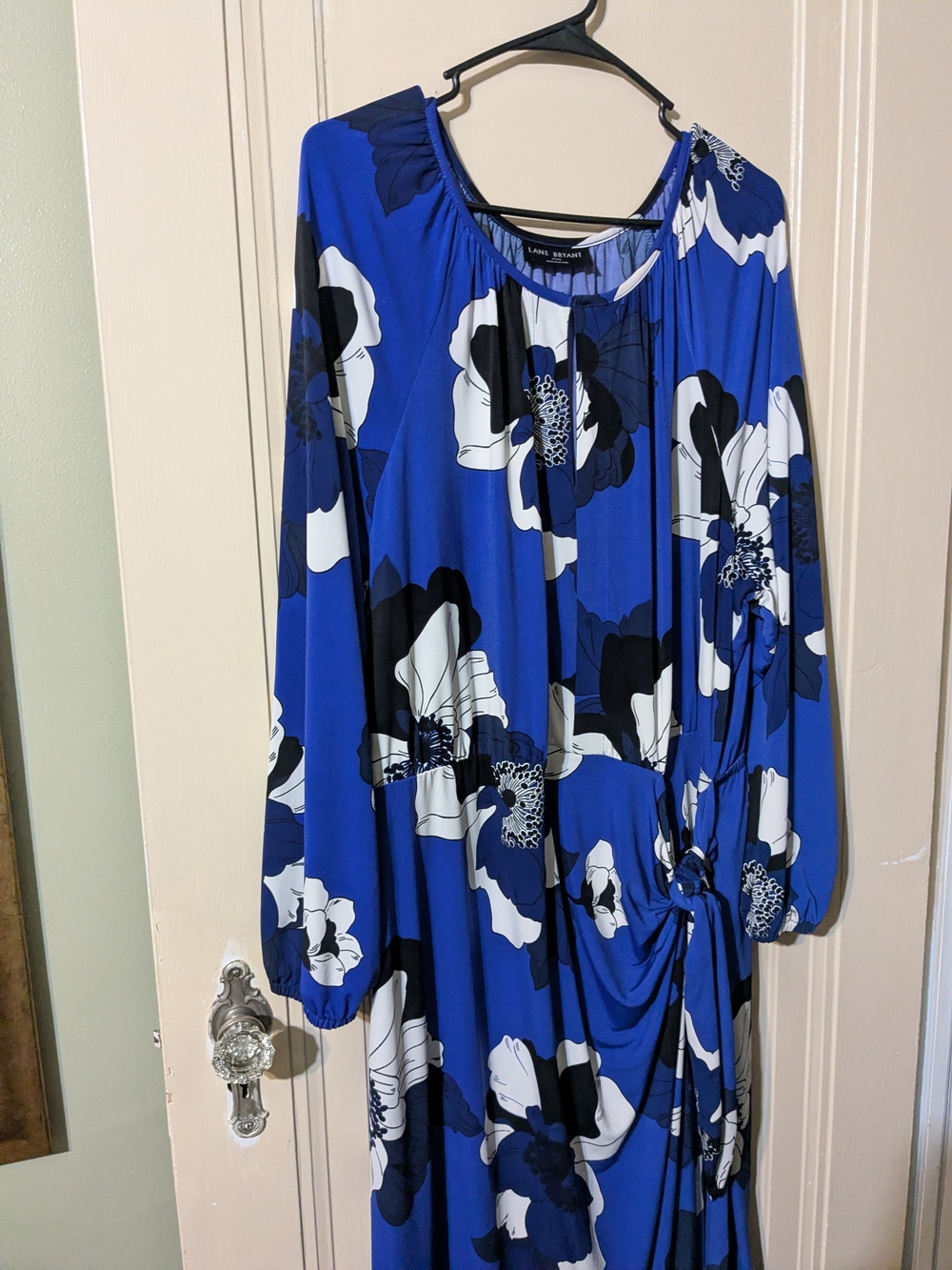 Lane Bryant Blue Floral Jersey Dress